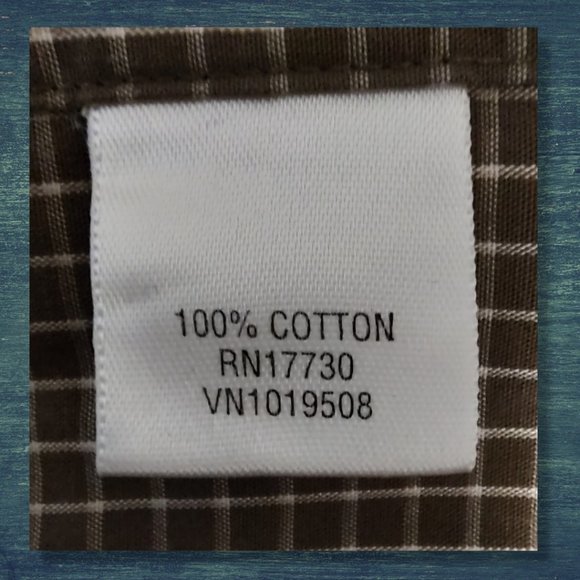 Cherokee dark sage checked button-down shirt, sz XL  EUC - Picture 7 of 7